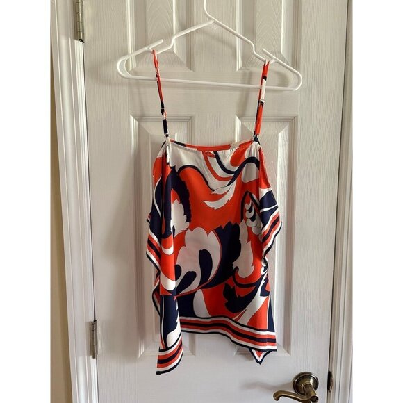 Trina Turk Patterned Silk Tank Top Small - Picture 3 of 6